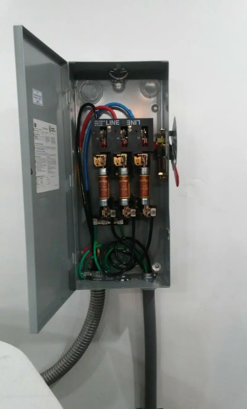 Three-phase disconnect switch installed for Electrical Wiring & Rewiring in Beaumont